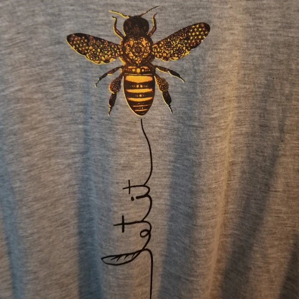 Let It Be Bee T-Shirt M Gray - Picture 3 of 6